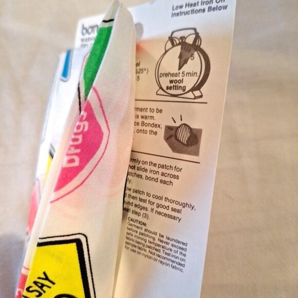 90s Neon Say No To Drugs Iron-On Fun Fabric 10x12 Wrights Bondex Vintage - Picture 6 of 7